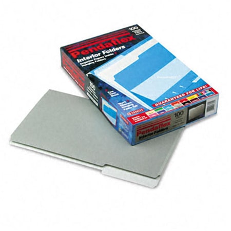 Pendaflex Interior File Folders- 1/3 Cut- Top Tab- Legal- Gray- 100/Box PE31858